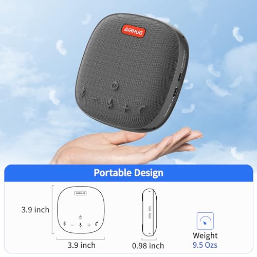 AIRHUG Bluetooth Speaker Microphone - USB Conference Speaker - Portable for Home Office