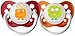 Ulubulu Expression Pacifier Set, Unisex, Orange and Green Monster, 6-18 Months