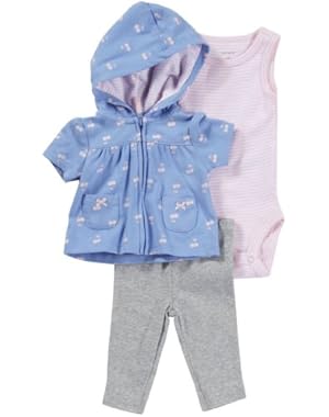 Baby Girls' 3 Piece Print Cardigan Set (Baby)