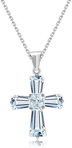 Clear Cz Zircon Cross Pendant 18in Cable Chain