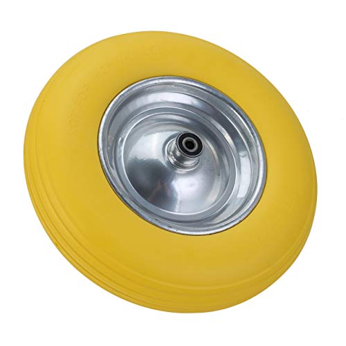 16" Tool Car PU Solid Foaming Wheel,1pcs Rubber 16 Inch Pneumatic Sack Inflatable Truck Trolley Wheel Barrow Tyre Wheels Unicycle Cart Formed Ribbed Tread Tire