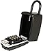 KeyGuard SL-501 Punch Button Lock Box | Portable Shackle LockBox For Outside - Fits House Keys, Car Keys, Fobs, & More | Keypad Safe Box, Digital Push Button Combination Lock | Black Finish