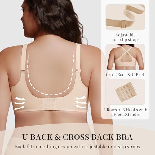 UIMERO Jelly Wireless Bra for Women Wave Push Up Seamless T-Shirt Bras Comfortable Full Coverage Bralettes Lift Everyday Bras