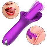 Clitoral Vibrator, Tongue Vibrator Stimulator, Soft Cunnilingus Licking Clit Tickler Adult Sex Toys for Female Nipple Oral Sex Couples Solo Blowjob Orgasm Vaginal Anal Vibe (Cunnilingus Purple)
