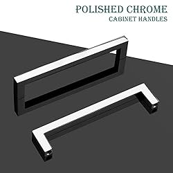 GOBEKOR 5 Pack Polished Chrome Cabinet Pulls Solid