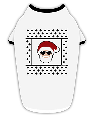 TOOLOUD Cool Santa Christmas Sweater Cotton Dog Shirt White with Black Medium