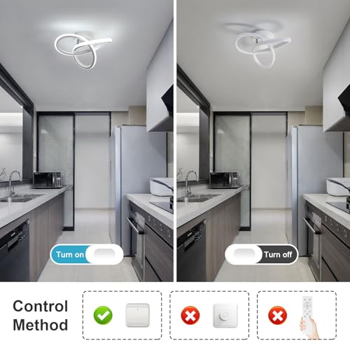 Osairous 2 Pieces Modern LED Ceiling Light, 22 W 2475 LM LED Chandelier Bedroom Ceiling Lamp Living Room White Flower Design for Kitchen Hallway, Cool White 6500K, 25 cm