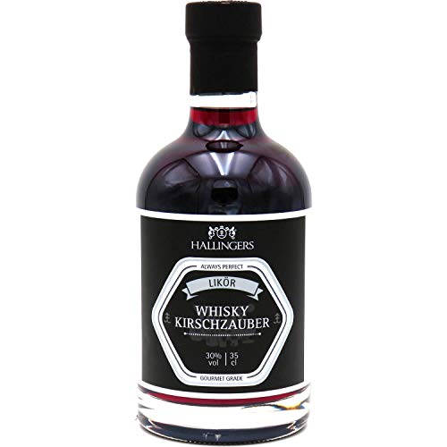 Hallingers Premium Kirsch-Whiskey-Likör (350ml) - Whisky-Kirsch, Likör 30% vol. (Exklusivflasche) - Passt immer 2023…