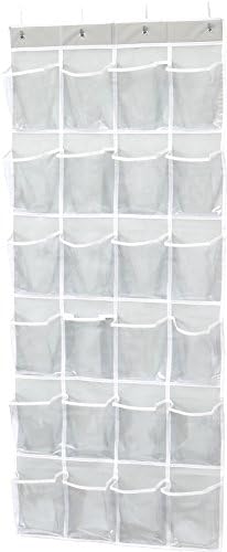 Simple Houseware 24 Pockets Large Clear Pockets Over The Door Hanging Shoe Organizer