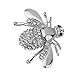 MagiDeal Lovely Small Honey Bee Rhinestone Brooch Pin for Women Silver