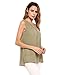 Zeagoo Women's Semi-Sheer V Neck Summer Button Chiffon Sleeveless Blouse Office Tank Top