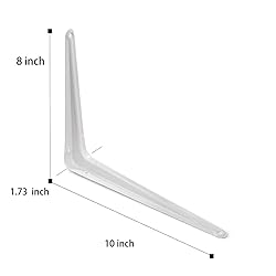 Shelf Brackets White 8 x 10 inch Pack of 10 Wall