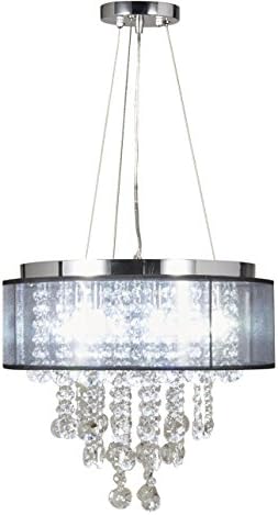 人気の定番 Diamond Lifeクローム仕上げ半透明ブラックシェード9 Lightクリスタルシャンデリアペンダントhanging天井ランプ