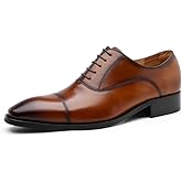 DESAI Men’s Dress Shoes with Genuine Leather in Classic Formal Oxford Leather Shoes for Men
