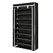 Blissun 10 Tiers Shoe Rack Shoe Storage Organizer Cabinet Tower with Nonwoven Fabric cover , Black