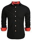 Coofandy Men's Fashion Slim Fit Dress Shirt Long Sleeve Casual Shirts