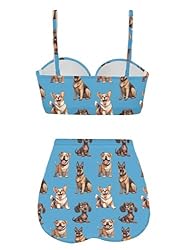 Howilath Women's Tummy Control Bikini Smocked Cute