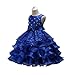 Girl Dresses Size 6 Blue Sleeveless 4-5 Years for Wedding Pageant Dresses for Girls 5-6 Knee Length Ruffles 6-7 Lace Tutu Tulle Ball Gown Children Formal Party Prom Halloween Gowns (Blue 120)