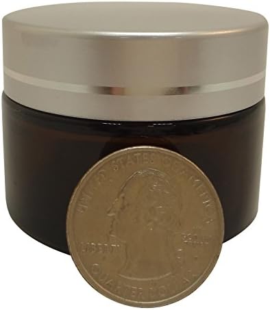 1 Pc 30g Amber Glass Makeup Cream Jar Packaging Container w Matt Silver Plastic Lid