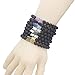 Men Women 8mm Lava Rock Hematite Diffuser Bracelet Elastic Natural Stone Yoga Beads Bracelet Bangle (Hematite - Gun Black)