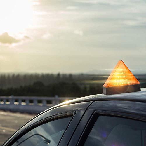 2-in-1 LED Warning Triangle Light Roadside Hazard Warning Light Reflective Warning Road Safety Triangle Kit Led Emergency Beacon Light Rooftop Strobe Light for Car Truck Boat