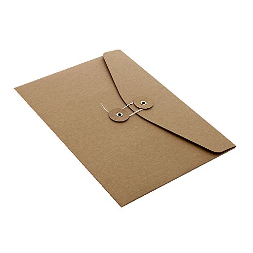 Funnylive 10 Pcs;A4 Kraft Paper Project Envelope with Expandable Gusset File Bags Office Supplies File Folders Project Pockets (Horizontal Version)