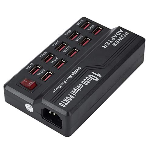 Tralntion US Plug 12A 12 Port USB Cable Charger HUB Speed Smart Charging Adapter Multi USB Charging Station