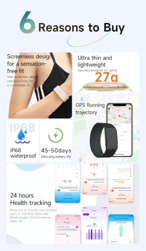 RizqMart Smart Fitness Tracker Watch for Men & Women, 24/7 Heart Rate & Sleep Monitor, 27 Sports Modes, 10-Day Battery, Waterproof Activity Tracker for Android