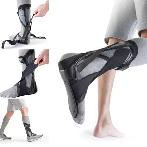 PUSH ortho Ankle Foot Orthosis for Comfortable Support. Can be Worn with Shoes. Comfortable and Flexible AFO Brace for Drop Foot (Peroneal Palsy), Stroke, Multiple Sclerosis. (Right Size 1)