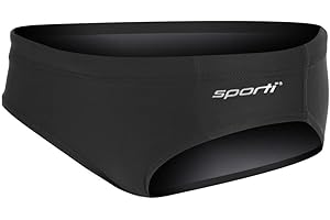 Sporti Boy's Swim Briefs - Chlorine Resistant, Quick Dry, UPF 50+ Sun Protection, Adjustable Drawstring for Comfortable Fit