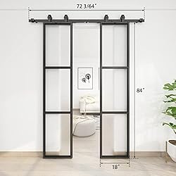 JUBEST 36in x 84in Double Barn Door with Hardware