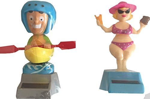 Solar Kayaker and Solar Bikini Woman, Set of Two