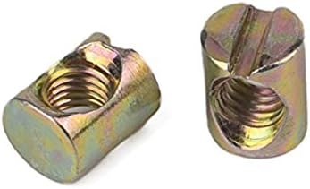CiSiRUN 10pcs M6 Barrel Nuts Cross Dowels Slotted Nuts for Furniture Beds Crib Chairs