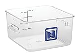 Rubbermaid Commercial Products 1980233 Square Plastic Food Storage Container, Blue Label, 4 Quart, Clear