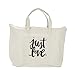 Adornlee Canvas Tote Bag with Special Saying - Zipper Top, Interior Pocket, 100% Cotton (Natural - Just Love)