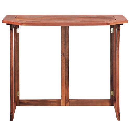 Festnight Balkontisch | Garten-Esstisch | Outdoor Esszimmertisch | Klappbar Gartentisch | Terassentisch | Holz Tisch | Balkon Esstisch | Massives Akazienholz 90 x 50 x 75 cm – Bild 3