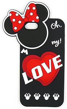 iPhone 6 6S Case, Maoerdo Cute 3D Cartoon Black Mouse Figure Kitty Silicone Rubber Phone Case Cover for Apple iPhone 6 / 6S 4.7 inch
