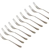 Elife Stainless Steel Cocktail Forks, Tasting Appetizer Forks, Cake Forks, Fruit Forks, 10-Piece (Pack of 10)