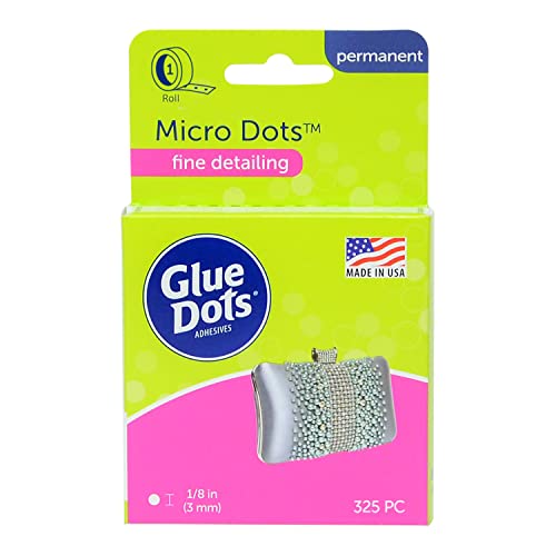 Glue Dots DoubleSided Permanent Micro Dots, 1/8'', Clear, Roll of 325 Pricepulse