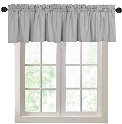 Cote-De-Amor-Set-of-2-Valance-Curtains-for-Windows-54x18-for-Living-Room-Bedroom-Kitchen-Windows-Bathroom-Farmhouse-Vintage-Curtain-Valances-Rod-Pocket-Grey