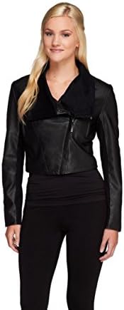Nicole Richie Collection Cropped Jacket Faux Leather A257575, Black, XL