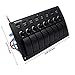 VETOMILE Waterproof 3PIN 8 Gang Marine Boat Rocker Switch Panel with Circuit Breaker Overload Protection and LED Rocker Indicator for 12V-24V Vehicles RV Car Truck Trailer