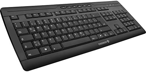 Cherry G85-23200EU-2 STREAM Corded Keyboard 18 Inch Ultraslim 104 with 6 Program Keys USB