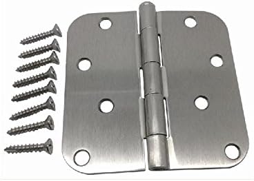 Specialty Hardware 4" x 4" inches 5/8 inch Radius Satin Nickel Steel Interior Door Hinges - 48 Pack