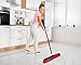 Alpine Industries Alpine Heavy Duty Push Broom for Floor Cleaning Soft Bristle Brush for Shop, Deck, Garage, Concrete for Indoor & Outdoor Sweeping Broom (Red -24 inches)