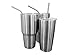 Green Heart Stainless Steel BPA Free Reusable Straw with Cleaning brush, 9.5-Inch, Set of 4 (2 Bent and 2 Straight Wide Mouth)