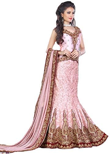Mahotsav Women's Turkey Silk Lehenga Choli (Pink, Free Size)