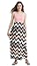 Demetory Women`S Bohemian Sleeveless Backless Wave Striped Maxi Dress (Medium, #1062_Black)