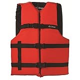 ONYX General Purpose Boating Life Jacket, Adult Oversize Size (40"-60"), Red