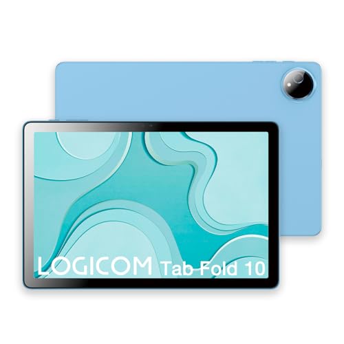 Logicom - Fold 10 - Android 15 Tablet - Gartuit Folio - 10.1 Inches - HD IPS - 6GB RAM - 128GB + 256GB - WiFi 6 - Octa-Core - USB C - 8MP and 5MP Cameras - 6000mAh Battery - Blue